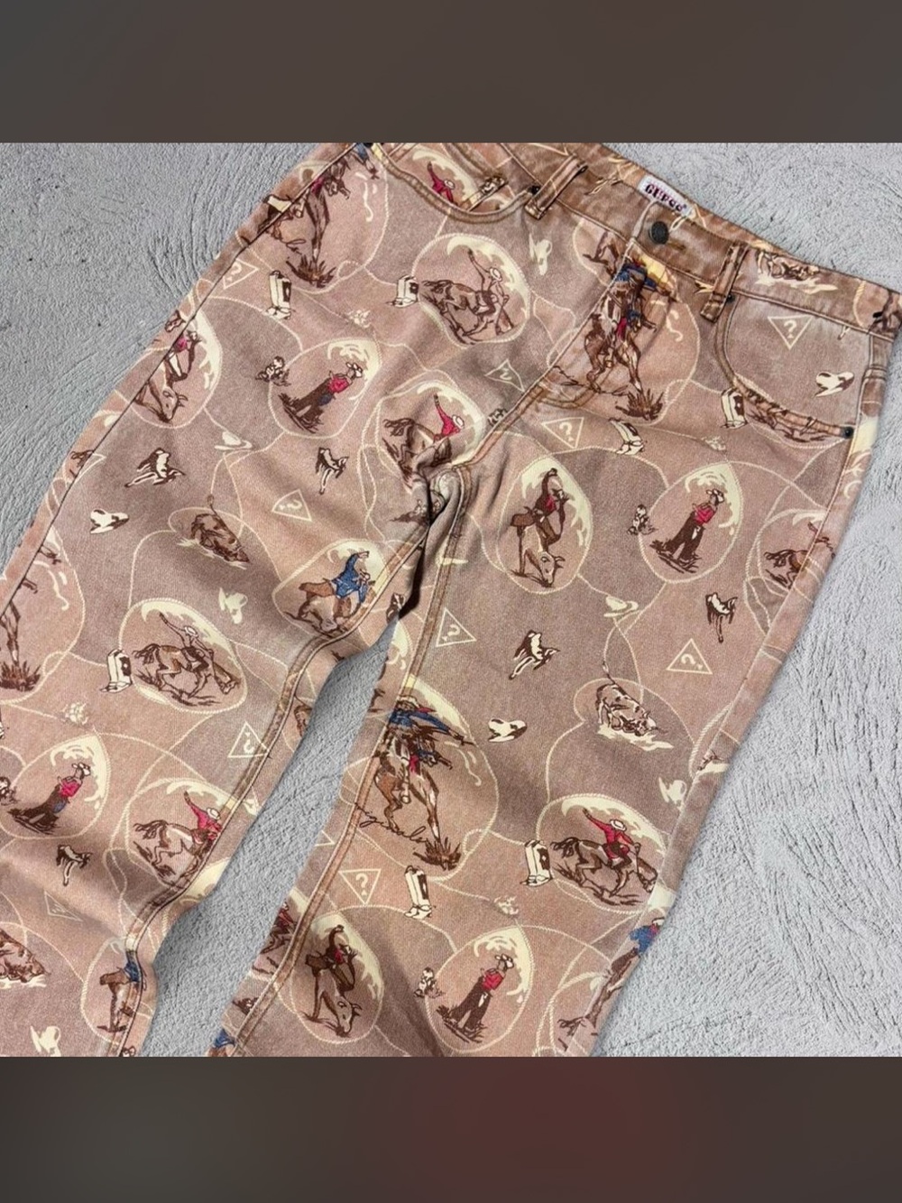 Men’s Guess Originals Western Cowboy Print Jeans Size 32